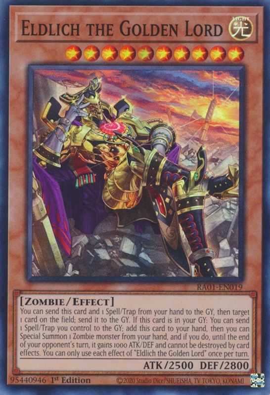 Eldlich the Golden Lord (Alternate Art) [RA01-EN019] Super Rare | Arkham Games and Comics