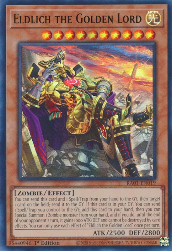 Eldlich the Golden Lord (Alternate Art) [RA01-EN019] Ultra Rare | Arkham Games and Comics