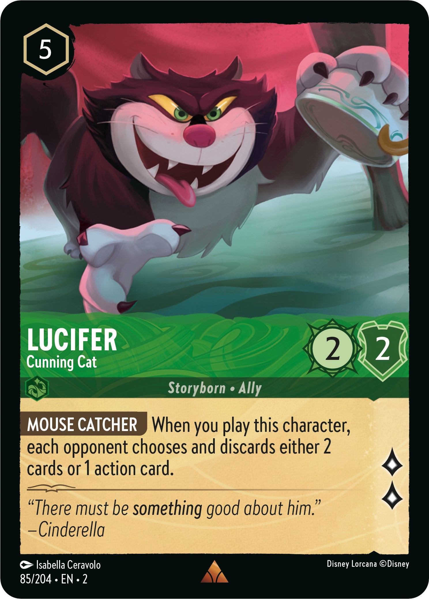 Lucifer - Cunning Cat (85/204) [Rise of the Floodborn] | Arkham Games and Comics