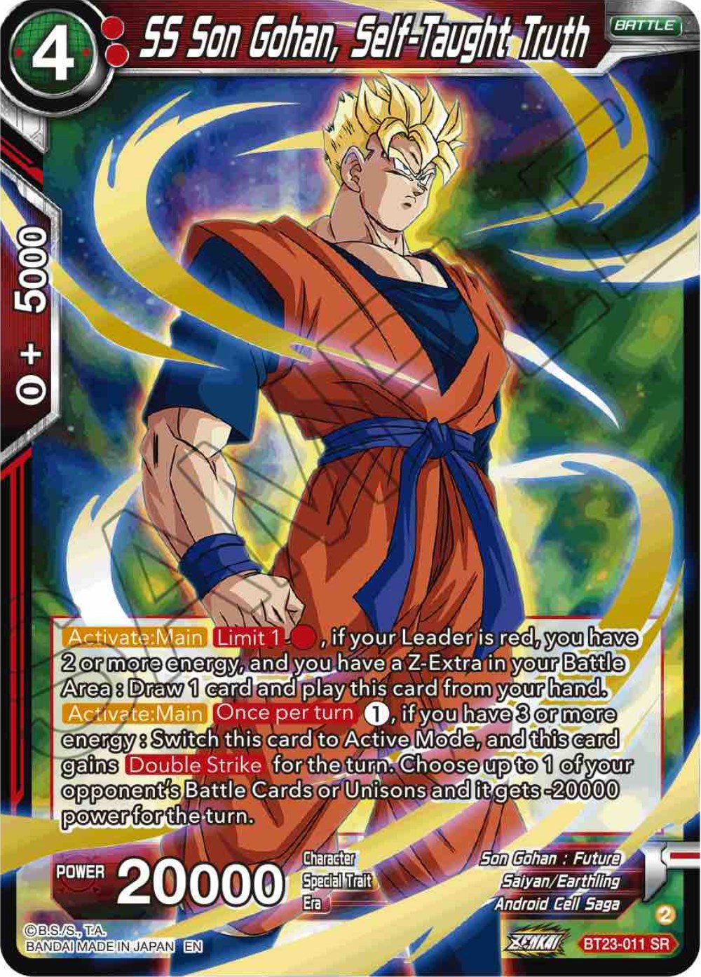 SS Son Gohan, Self-Taught Truth (BT23-011) [Perfect Combination] | Arkham Games and Comics