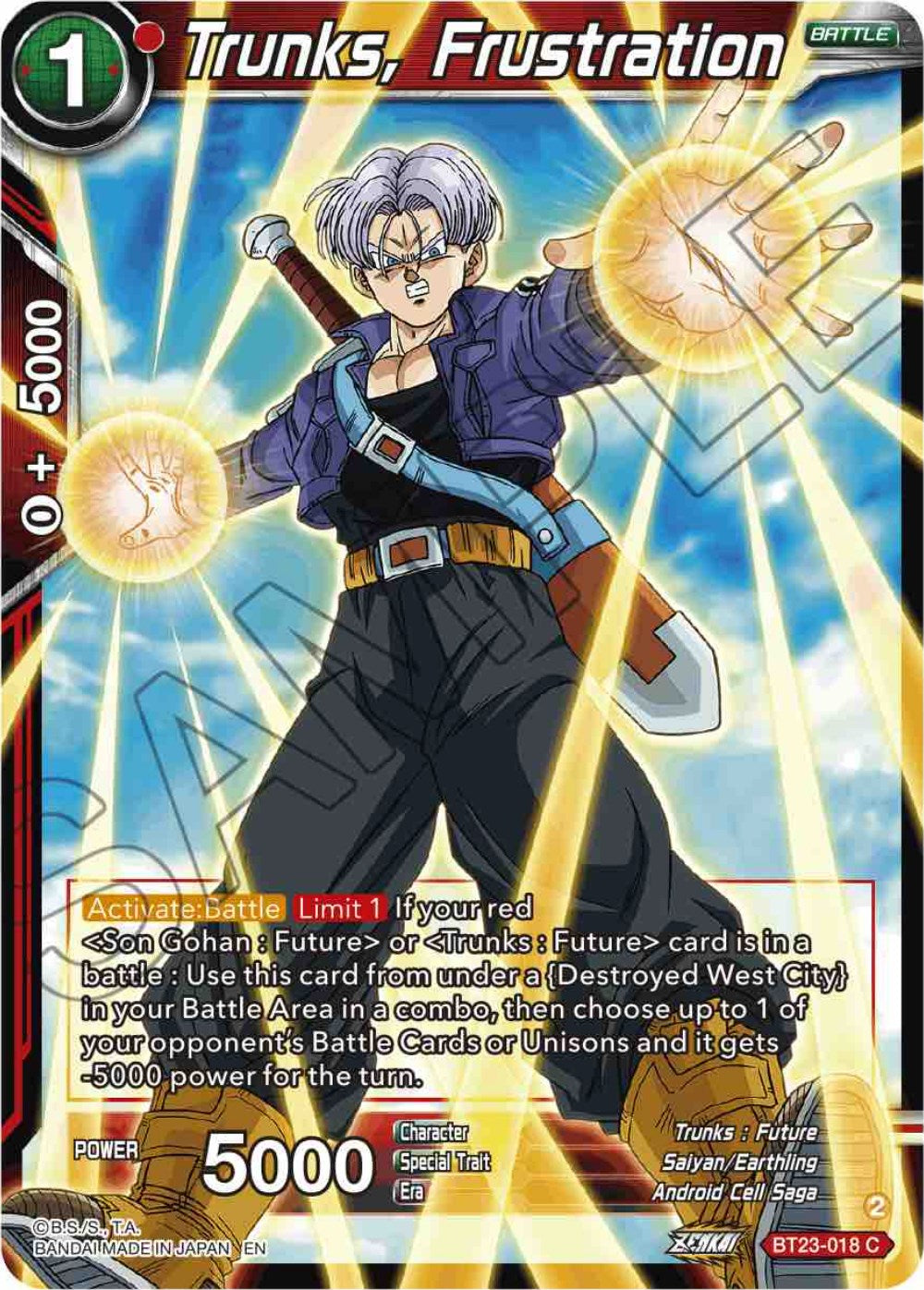 Trunks, Frustration (BT23-018) [Perfect Combination] | Arkham Games and Comics
