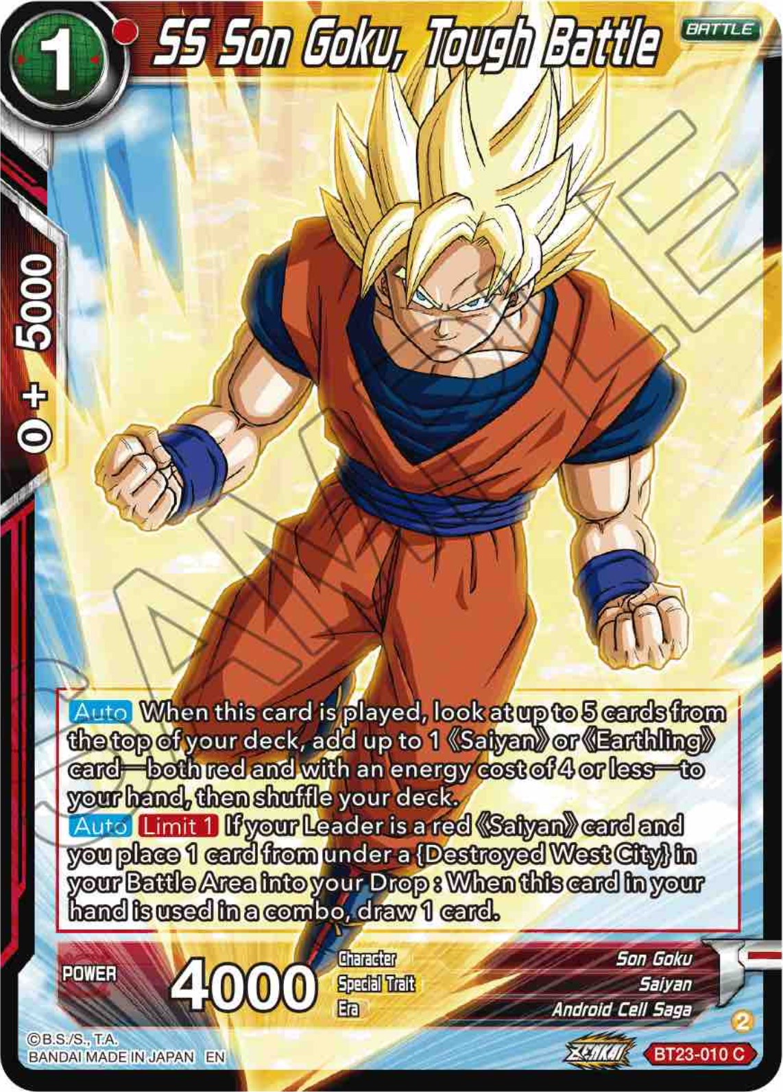 SS Son Goku, Tough Battle (BT23-010) [Perfect Combination] | Arkham Games and Comics