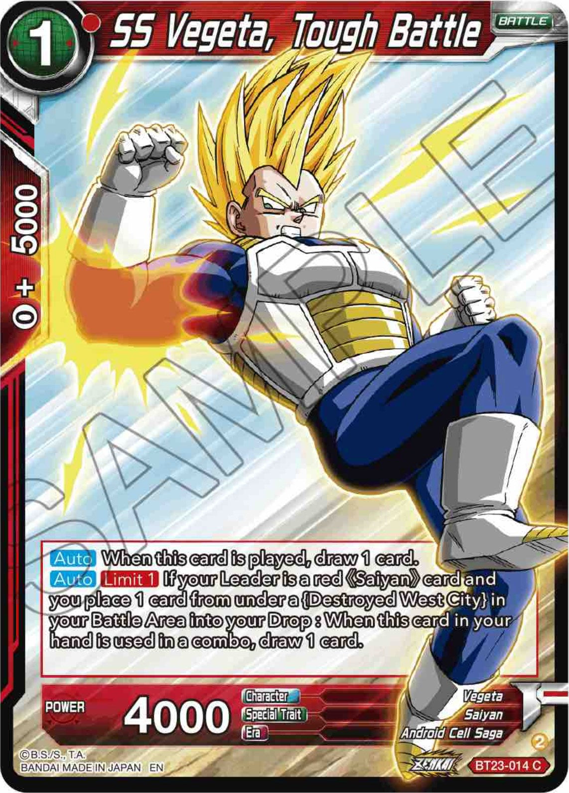 SS Vegeta, Tough Battle (BT23-014) [Perfect Combination] | Arkham Games and Comics