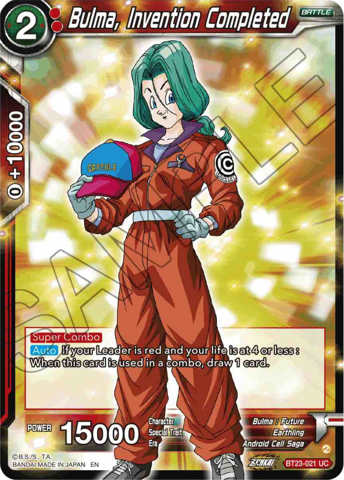 Bulma, Invention Completed (BT23-021) [Perfect Combination] | Arkham Games and Comics