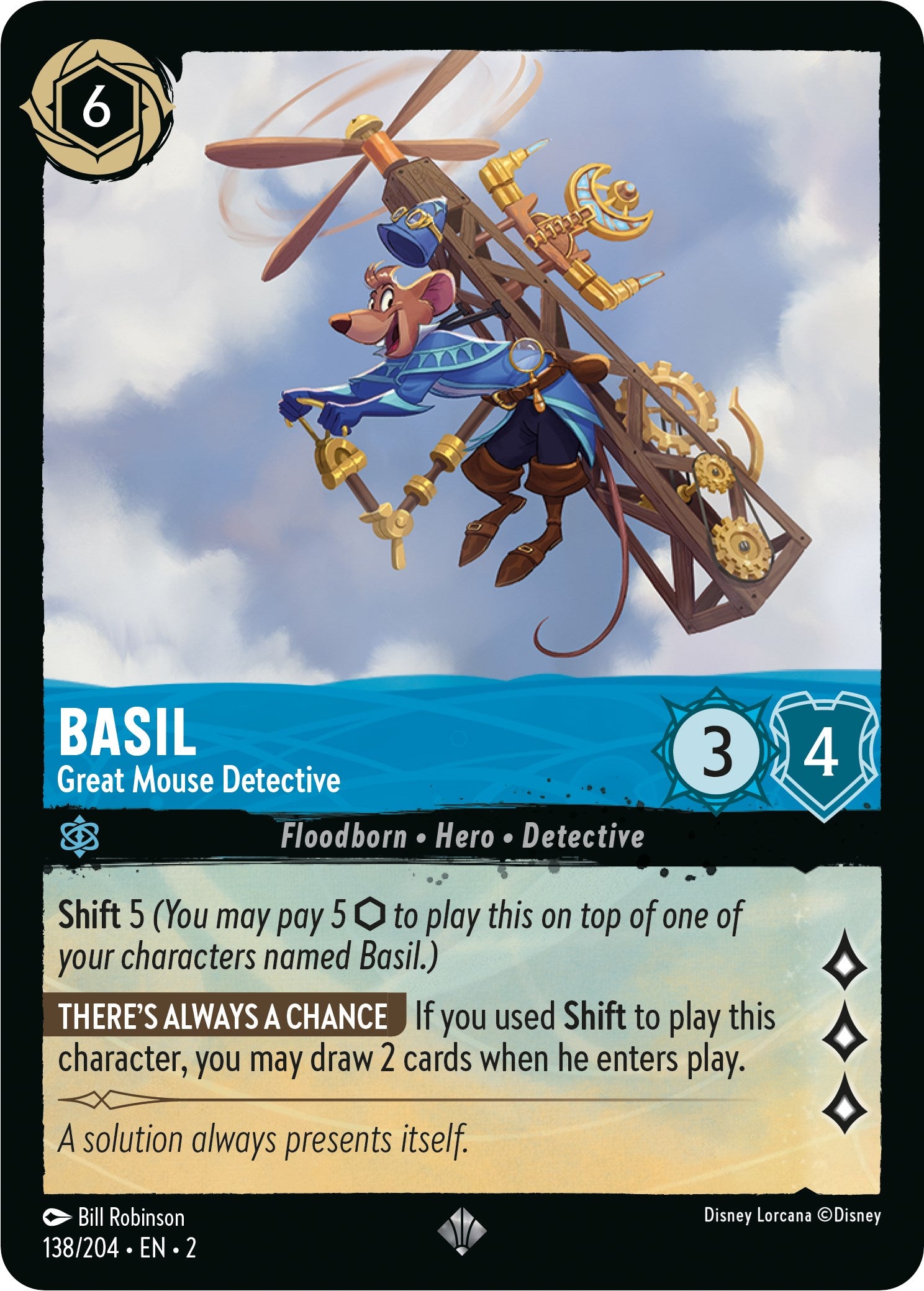 Basil - Great Mouse Detective (138/204) [Rise of the Floodborn] | Arkham Games and Comics