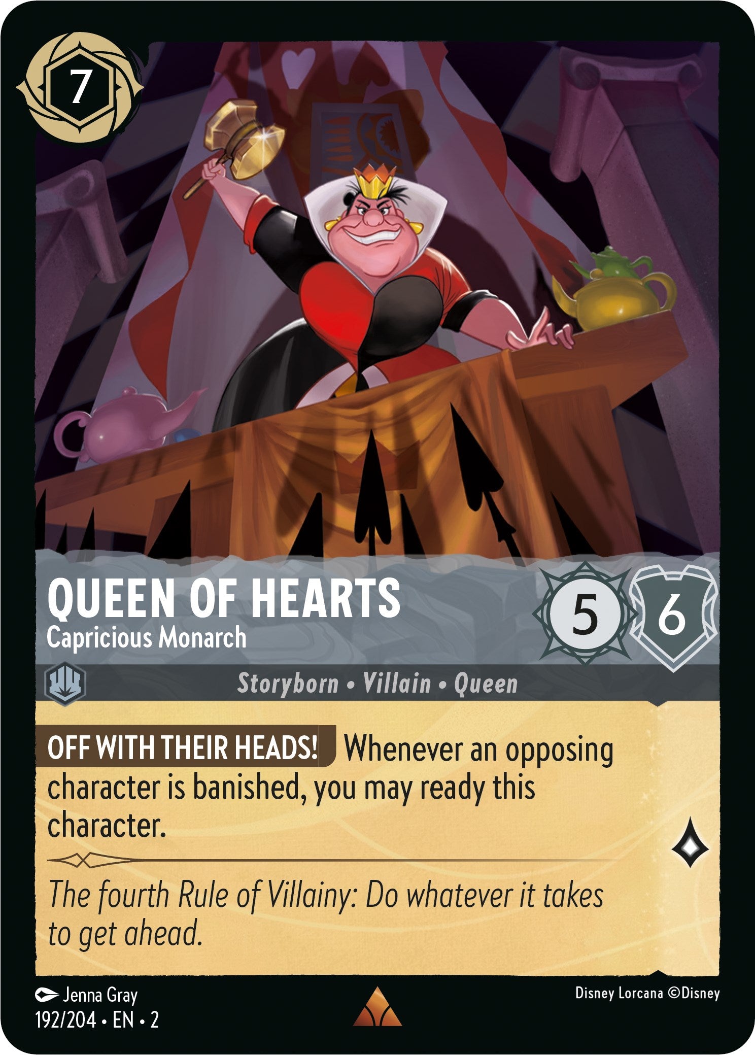 Queen of Hearts - Capricious Monarch (192/204) [Rise of the Floodborn] | Arkham Games and Comics