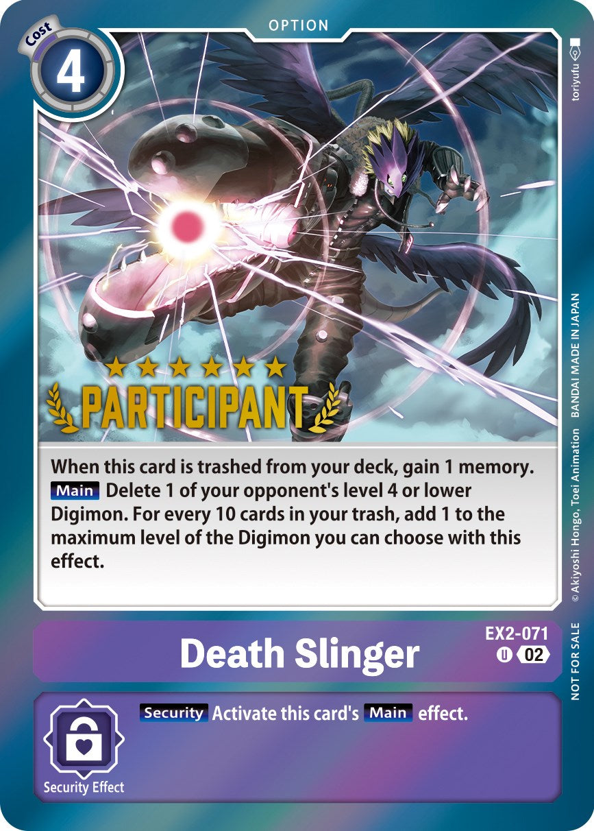Death Slinger [EX2-071] (Digimon 3-On-3 November 2023 Participation) [Digital Hazard] | Arkham Games and Comics