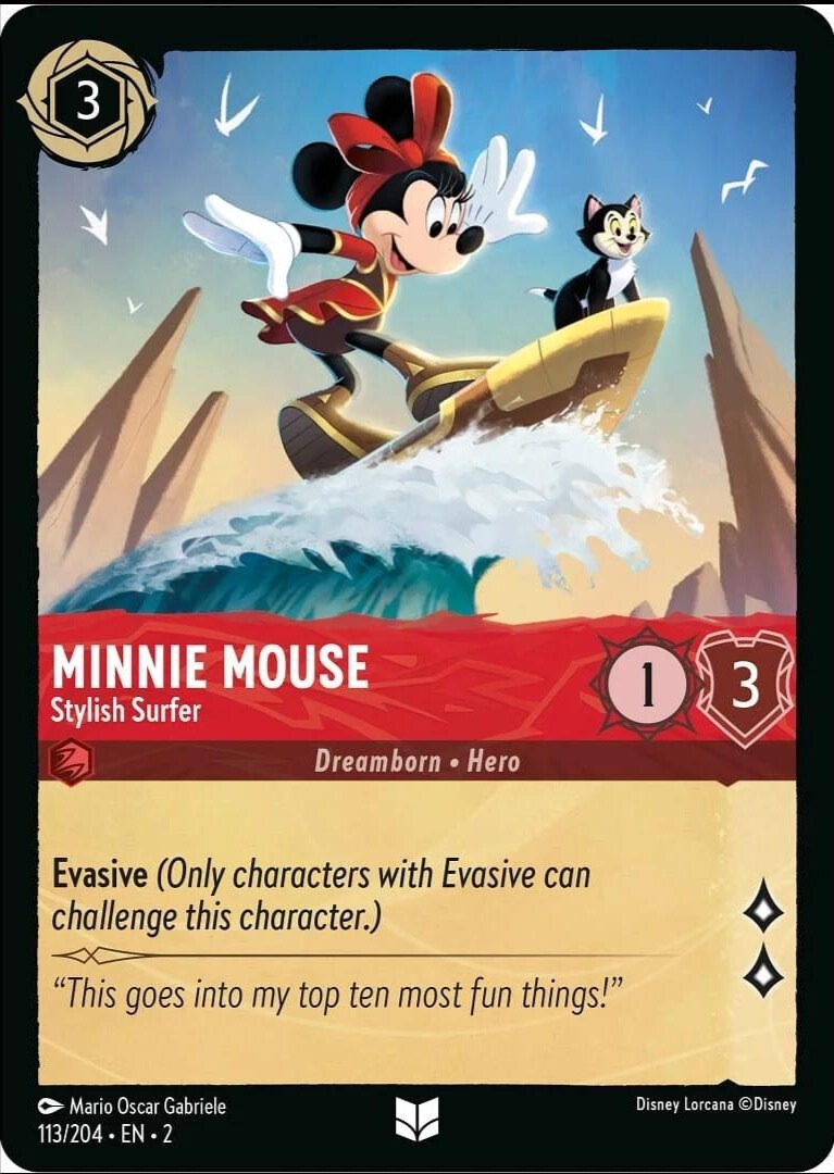 Minnie Mouse - Stylish Surfer (113/204) [Rise of the Floodborn] | Arkham Games and Comics