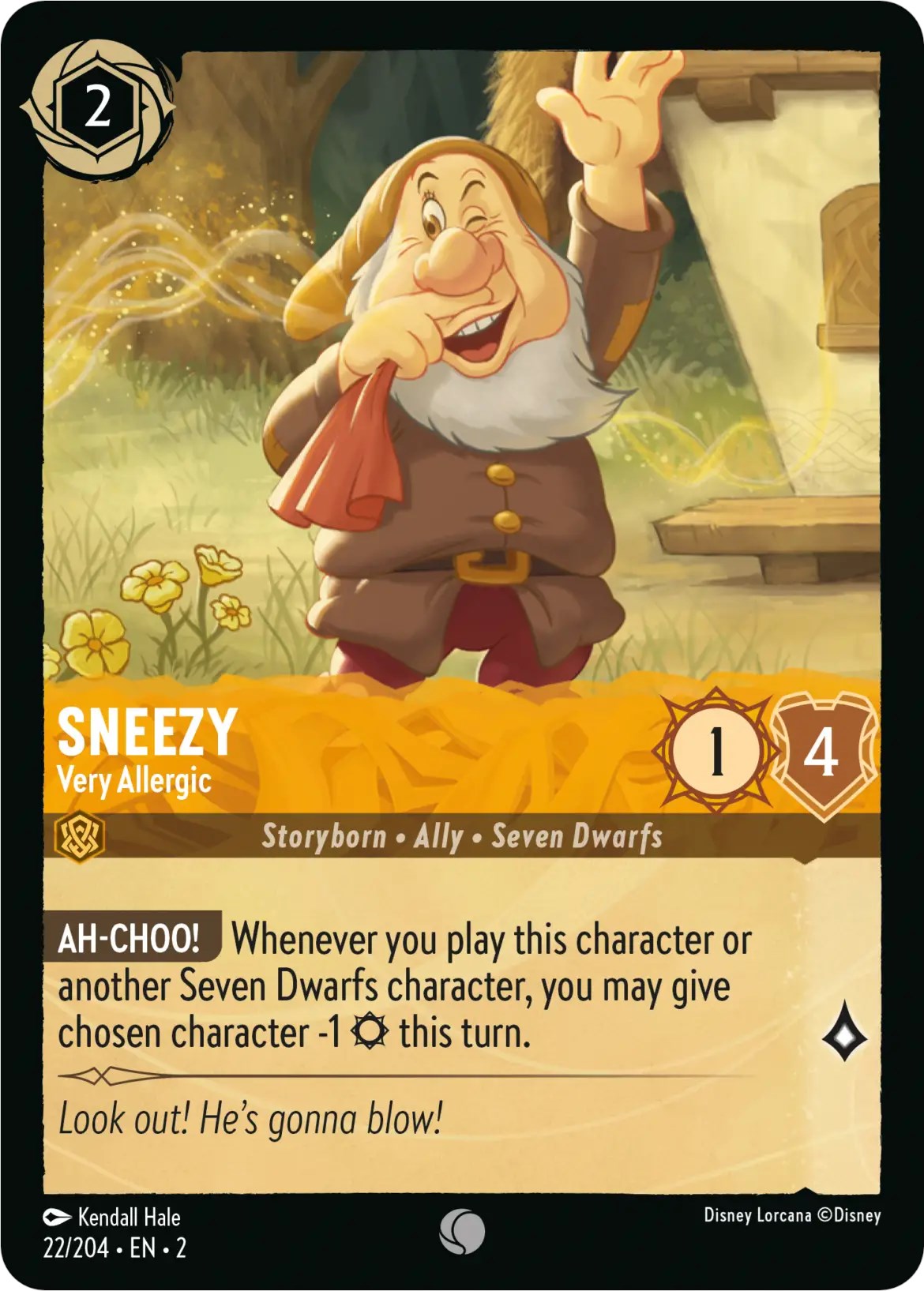 Sneezy - Very Allergic (22/204) [Rise of the Floodborn] | Arkham Games and Comics