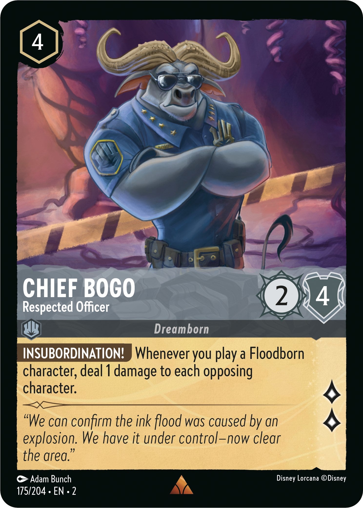 Chief Bogo - Respected Officer (175/204) [Rise of the Floodborn] | Arkham Games and Comics