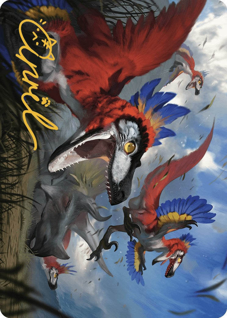 Wrathful Raptors Art Card (Gold-Stamped Signature) [The Lost Caverns of Ixalan Art Series] | Arkham Games and Comics