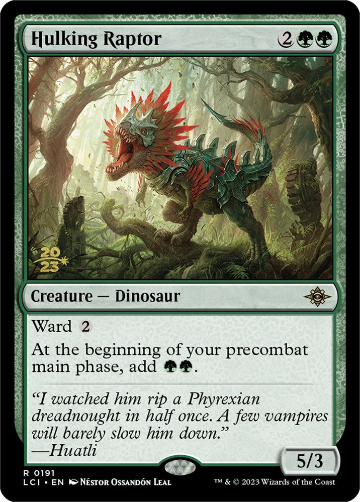 Hulking Raptor [The Lost Caverns of Ixalan Prerelease Cards] | Arkham Games and Comics