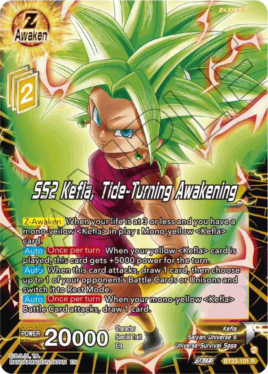 SS2 Kefla, Tide-Turning Awakening (BT23-101) [Perfect Combination] | Arkham Games and Comics