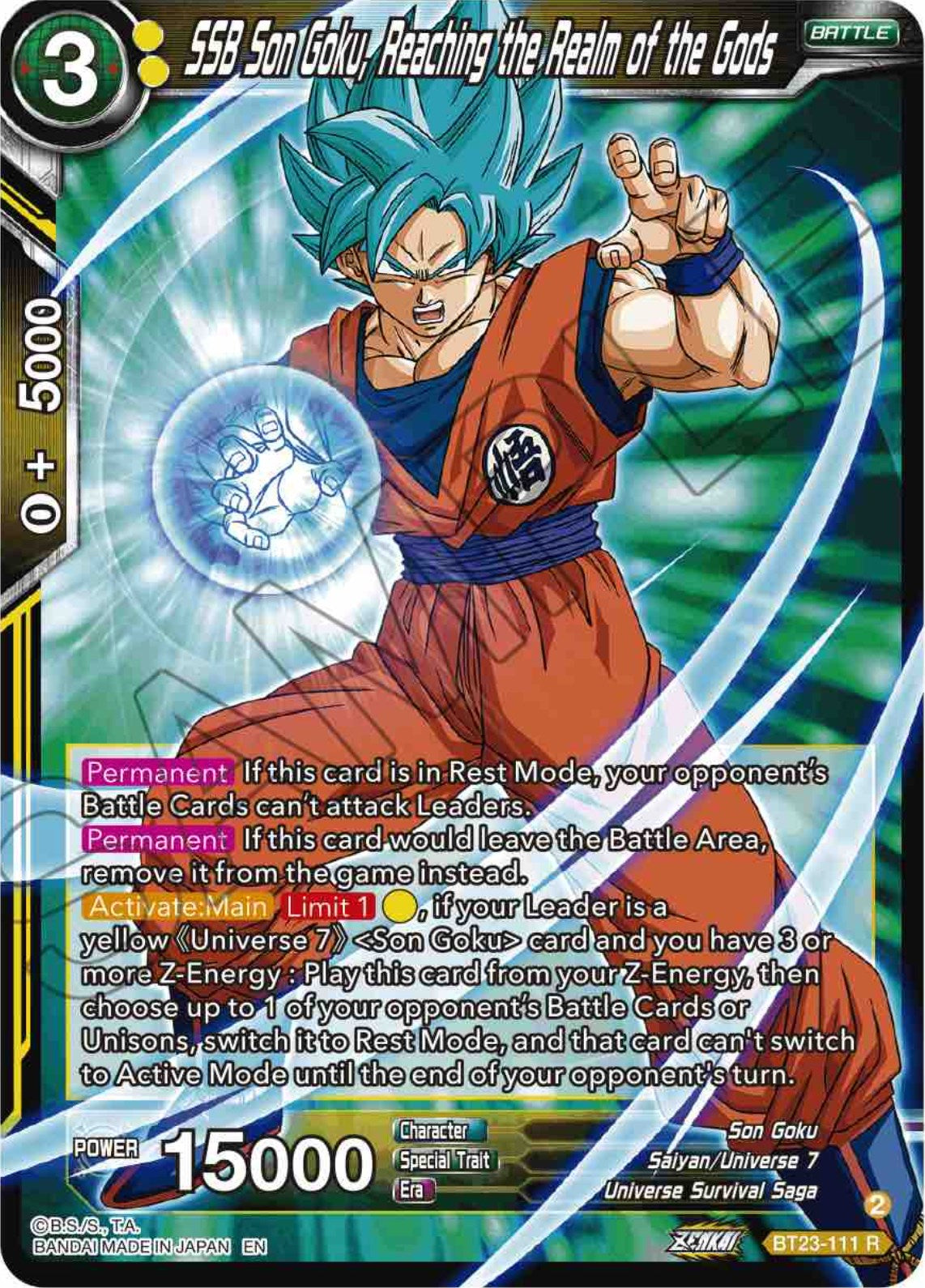 SSB Son Goku, Reaching the Realm of the Gods (BT23-111) [Perfect Combination] | Arkham Games and Comics