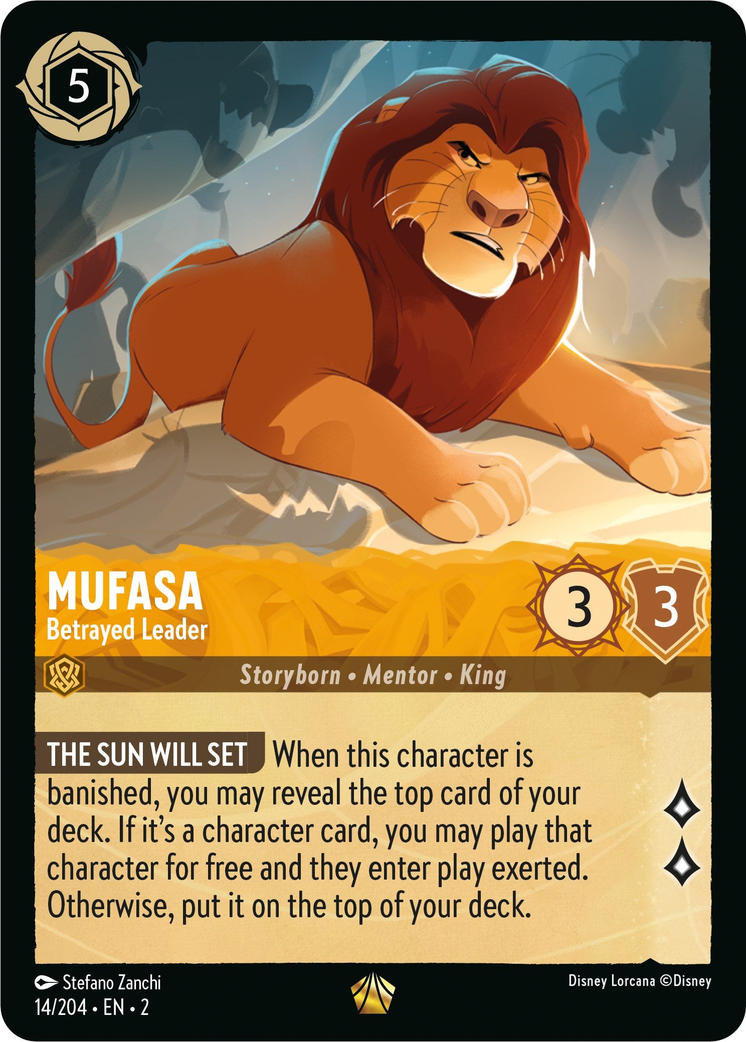 Mufasa - Betrayed Leader (14/204) [Rise of the Floodborn] | Arkham Games and Comics