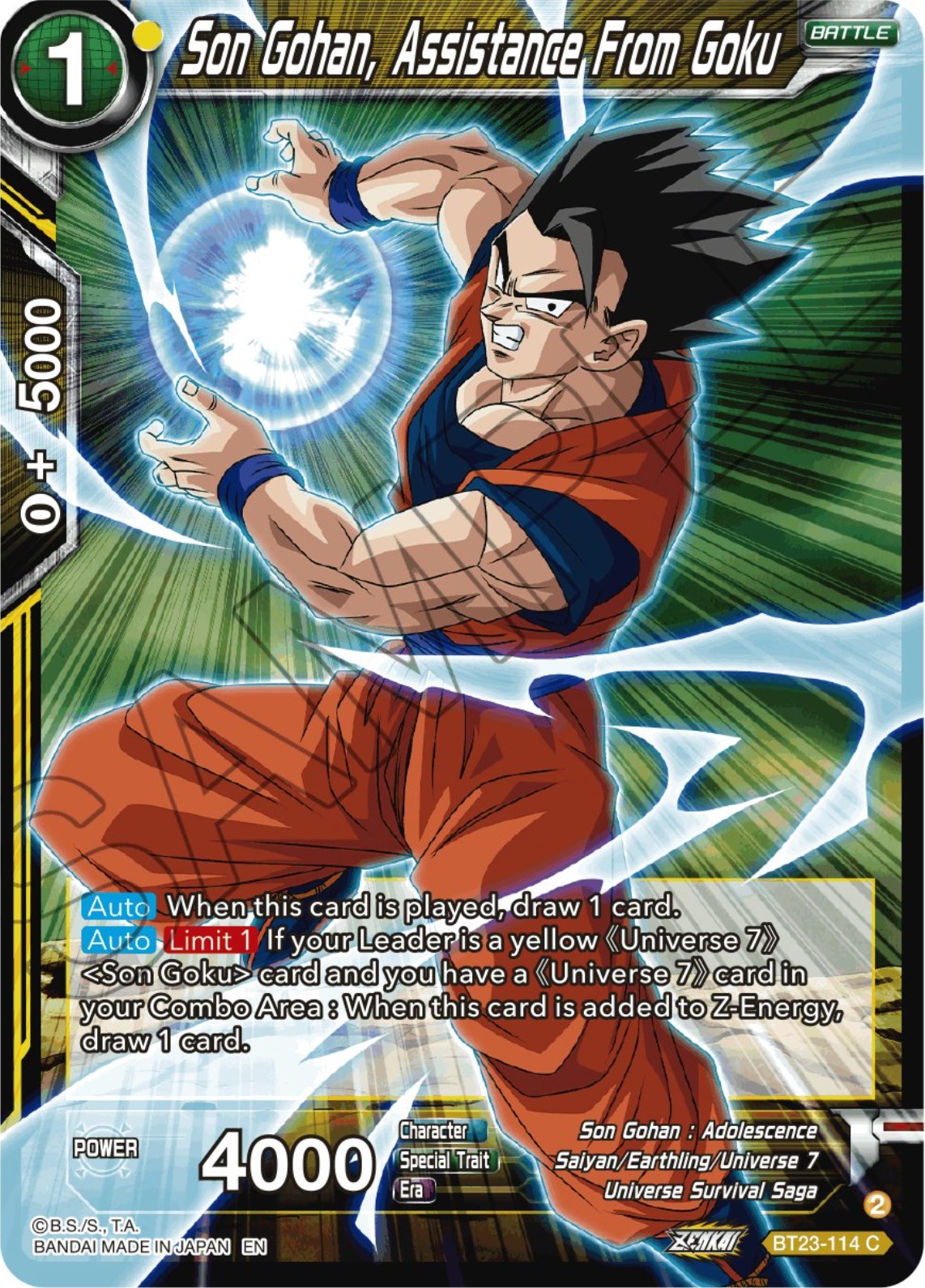 Son Gohan, Assistance From Goku (BT23-114) [Perfect Combination] | Arkham Games and Comics