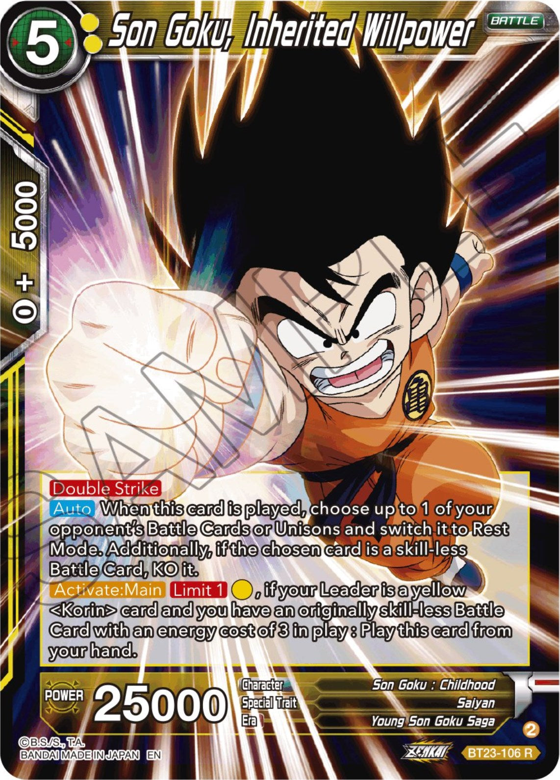 Son Goku, Inherited Willpower (BT23-106) [Perfect Combination] | Arkham Games and Comics