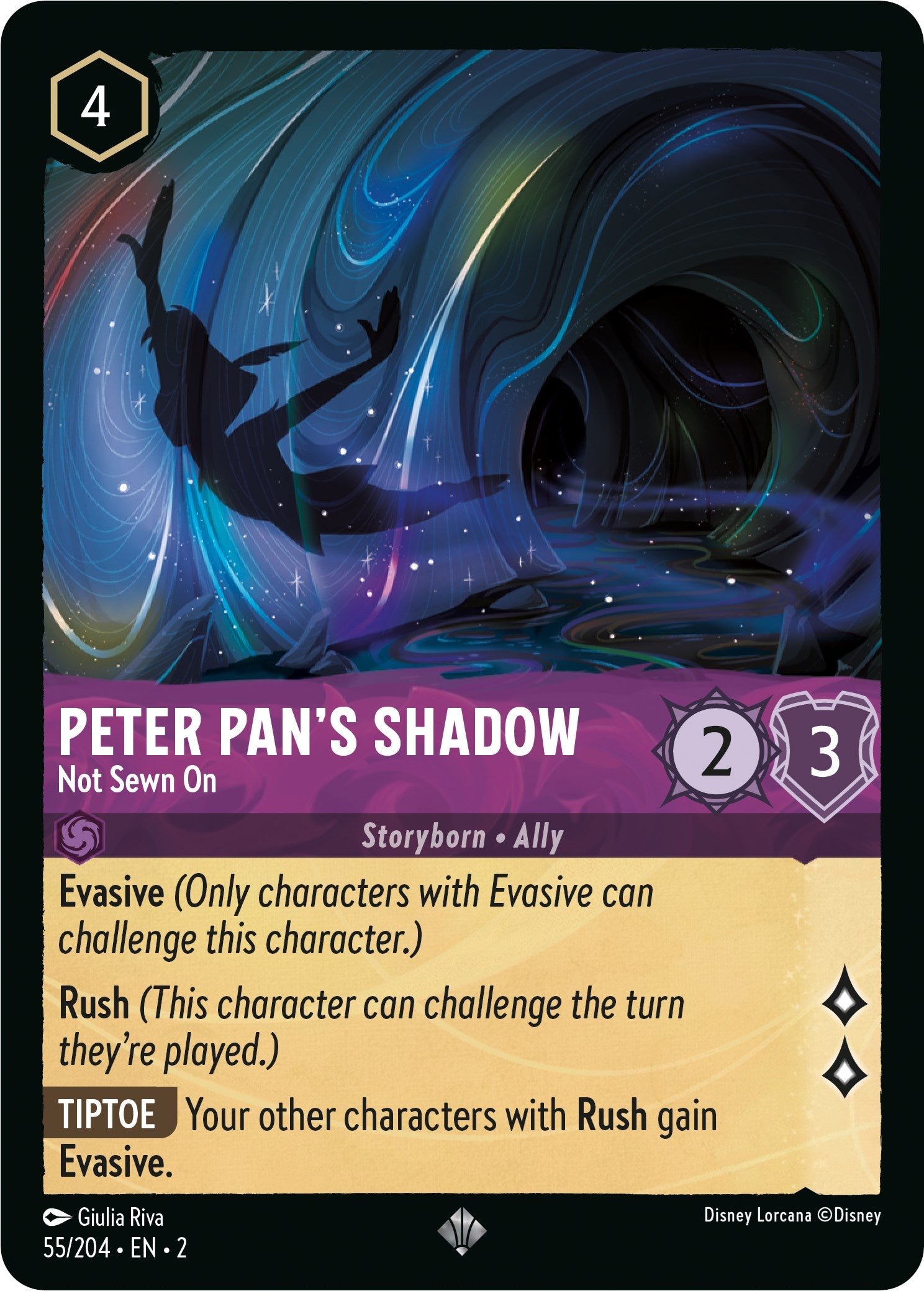 Peter Pan's Shadow - Not Sewn On (55/204) [Rise of the Floodborn] | Arkham Games and Comics