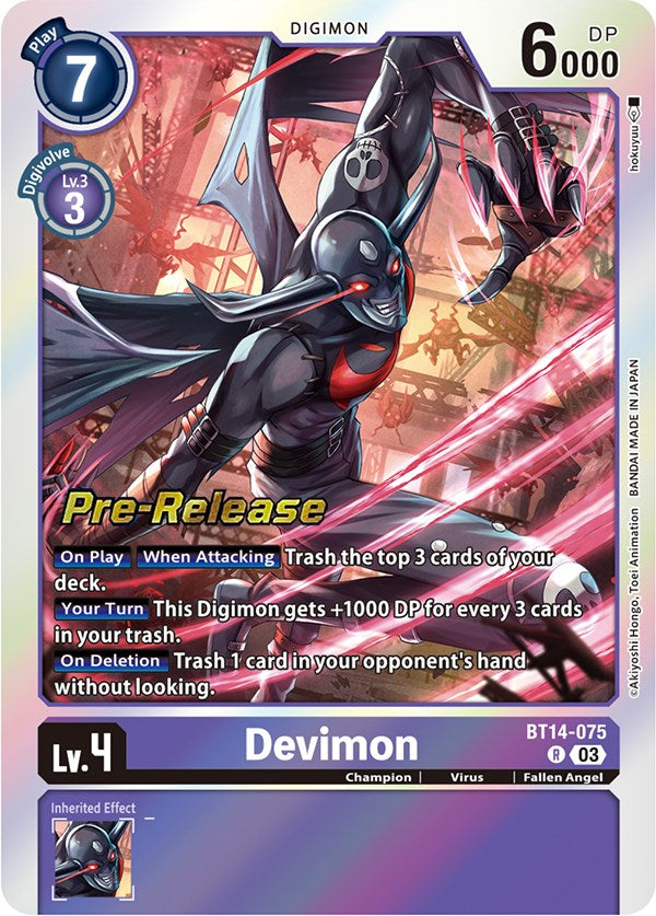 Devimon [BT14-075] [Blast Ace Pre-Release Cards] | Arkham Games and Comics