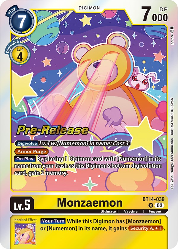 Monzaemon [BT14-039] [Blast Ace Pre-Release Cards] | Arkham Games and Comics