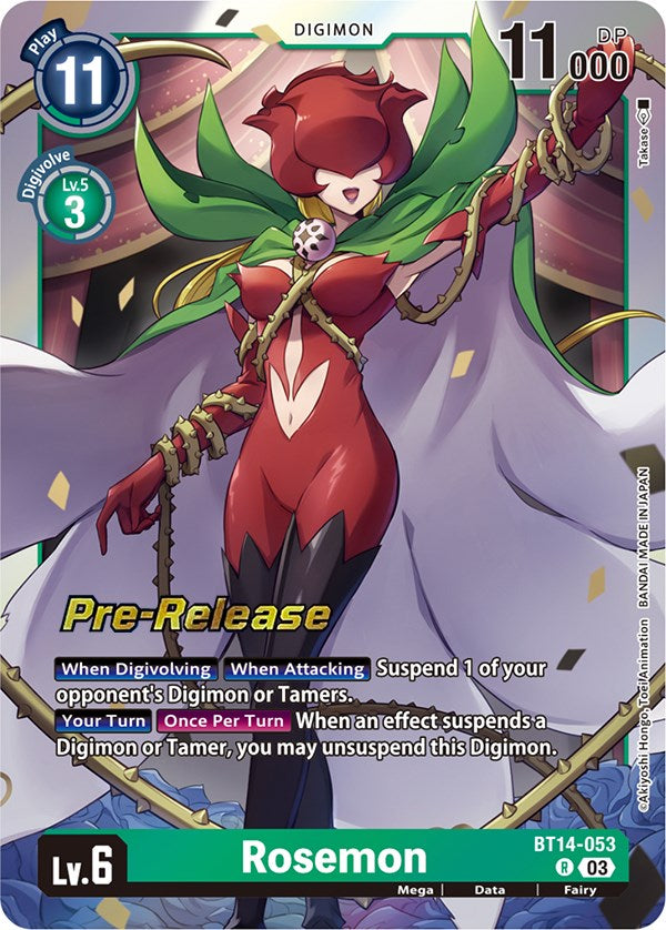 Rosemon [BT14-053] [Blast Ace Pre-Release Cards] | Arkham Games and Comics