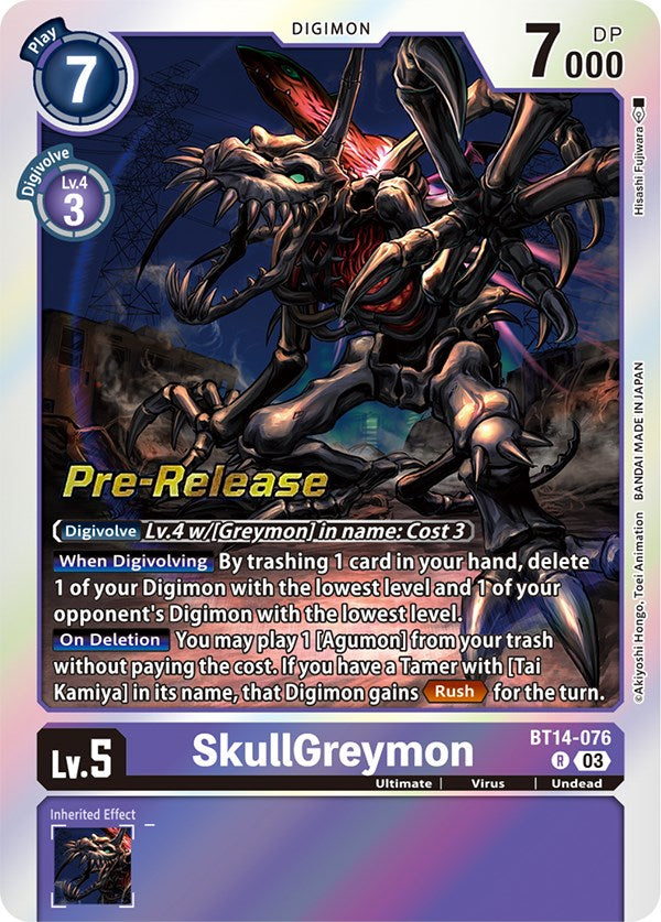 SkullGreymon [BT14-076] [Blast Ace Pre-Release Cards] | Arkham Games and Comics