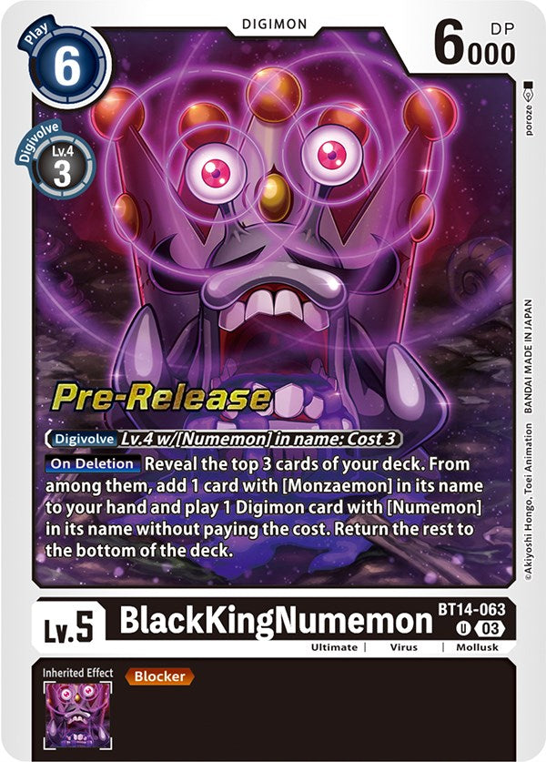 BlackKingNumemon [BT14-063] [Blast Ace Pre-Release Cards] | Arkham Games and Comics