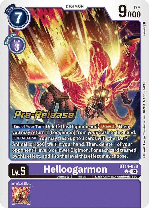 Helloogarmon [BT14-078] [Blast Ace Pre-Release Cards] | Arkham Games and Comics