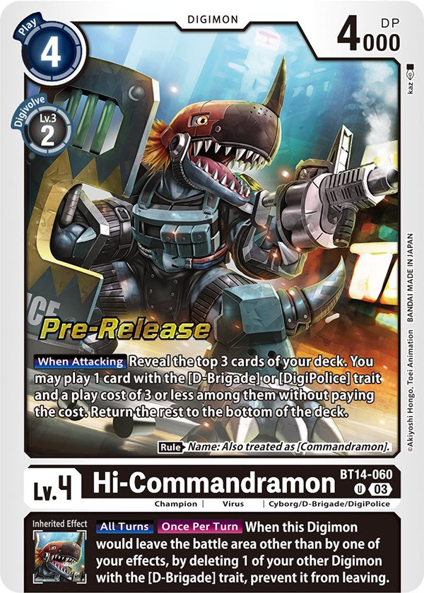 Hi-Commandramon [BT14-060] [Blast Ace Pre-Release Cards] | Arkham Games and Comics