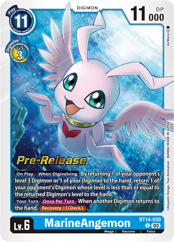 MarineAngemon [BT14-030] [Blast Ace Pre-Release Cards] | Arkham Games and Comics