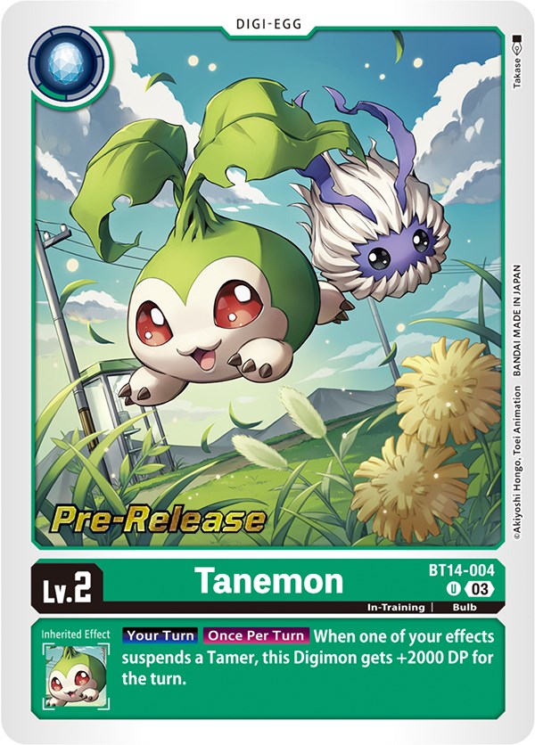 Tanemon [BT14-004] [Blast Ace Pre-Release Cards] | Arkham Games and Comics