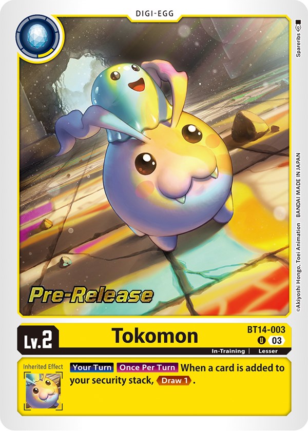 Tokomon [BT14-003] [Blast Ace Pre-Release Cards] | Arkham Games and Comics