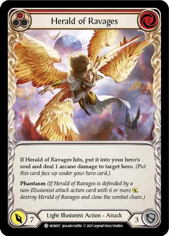 Herald of Ravages (Red) [MON017] (Monarch)  1st Edition Normal | Arkham Games and Comics