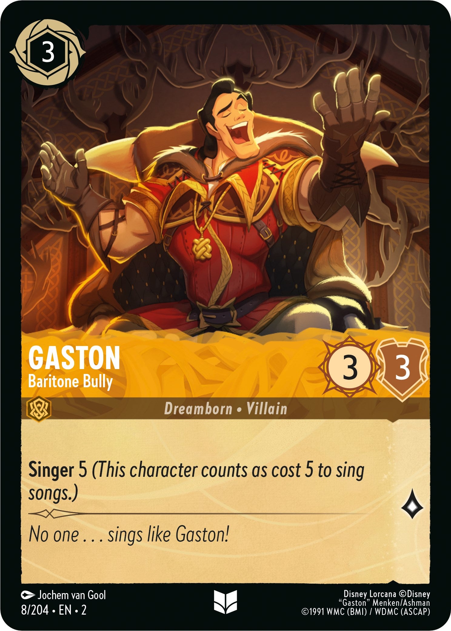 Gaston - Baritone Bully (8/204) [Rise of the Floodborn] | Arkham Games and Comics