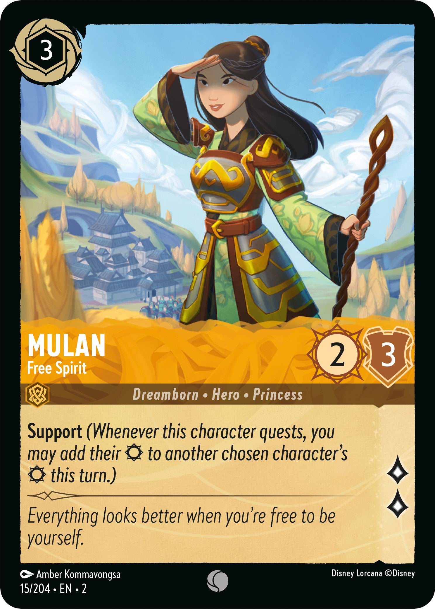 Mulan - Free Spirit (15/204) [Rise of the Floodborn] | Arkham Games and Comics