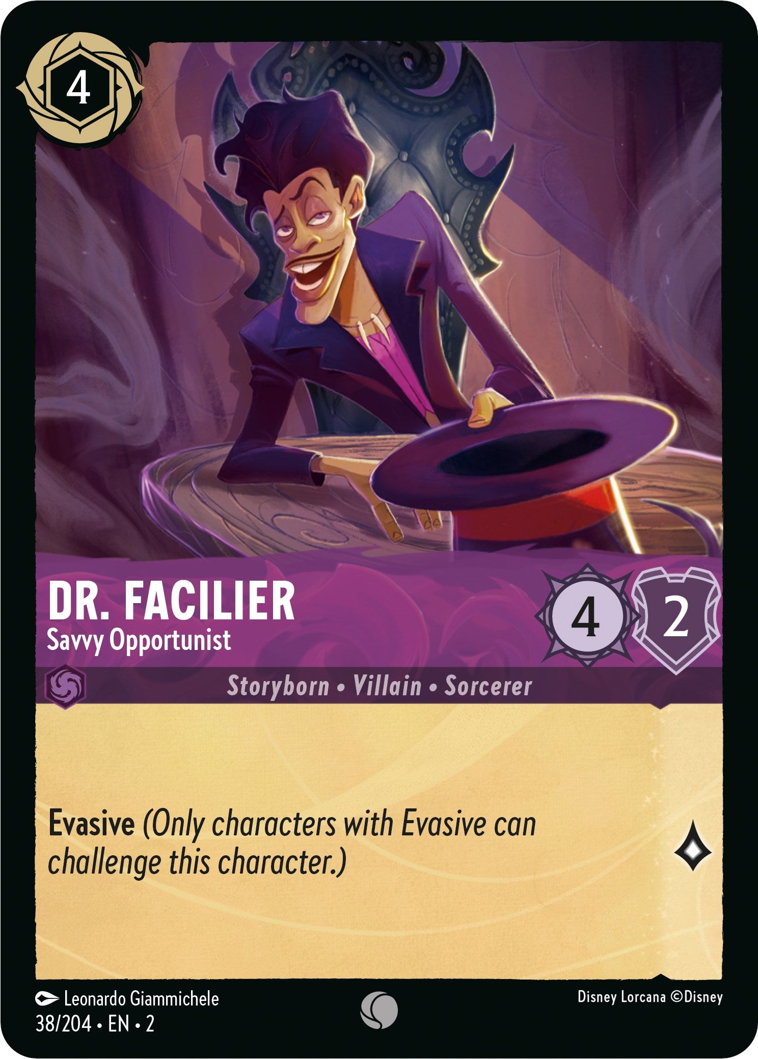 Dr. Facilier - Savvy Opportunist (38/204) [Rise of the Floodborn] | Arkham Games and Comics