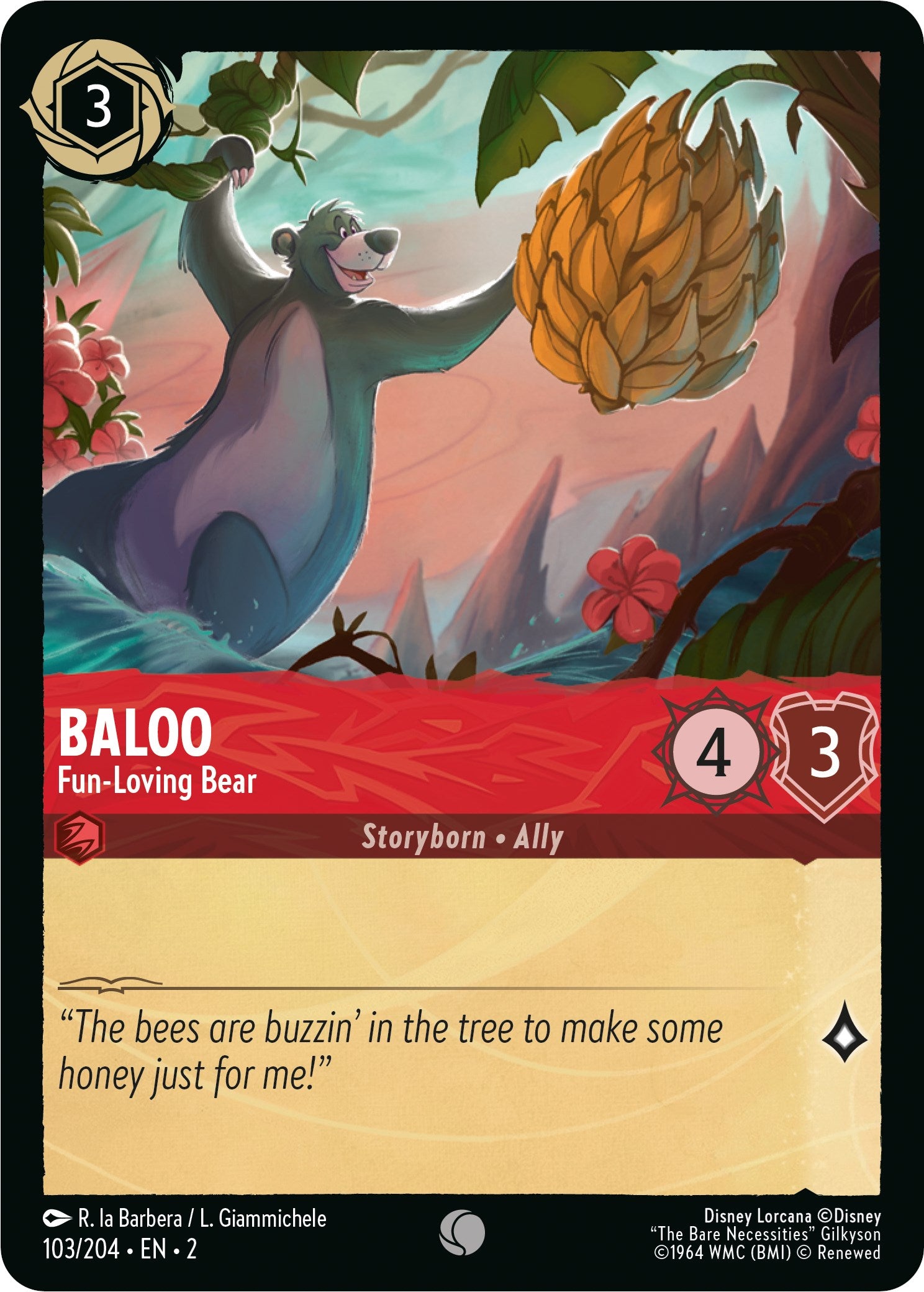 Baloo - Fun-Loving Bear (103/204) [Rise of the Floodborn] | Arkham Games and Comics