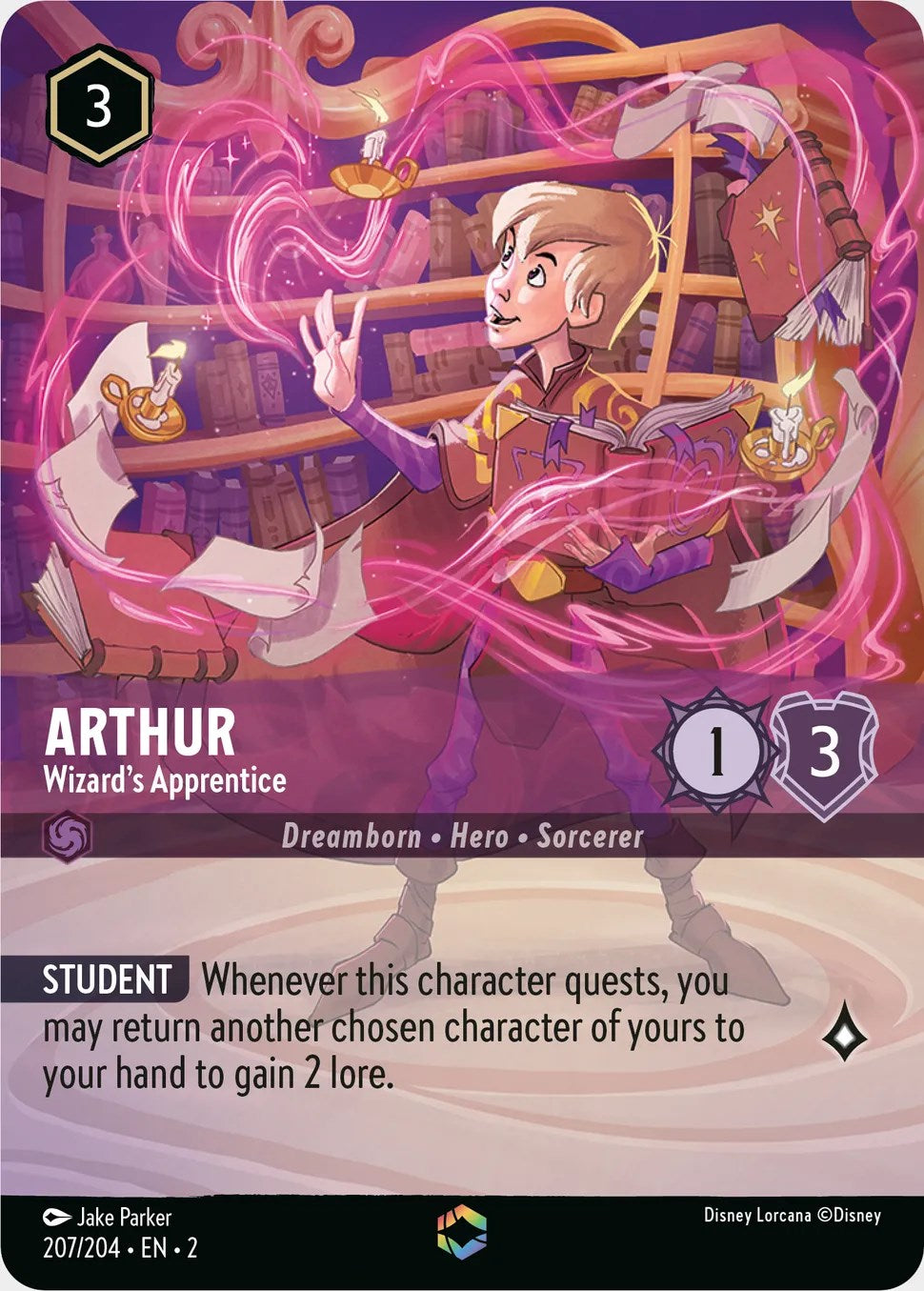 Arthur - Wizard's Apprentice (Alternate Art) (207/204) [Rise of the Floodborn] | Arkham Games and Comics