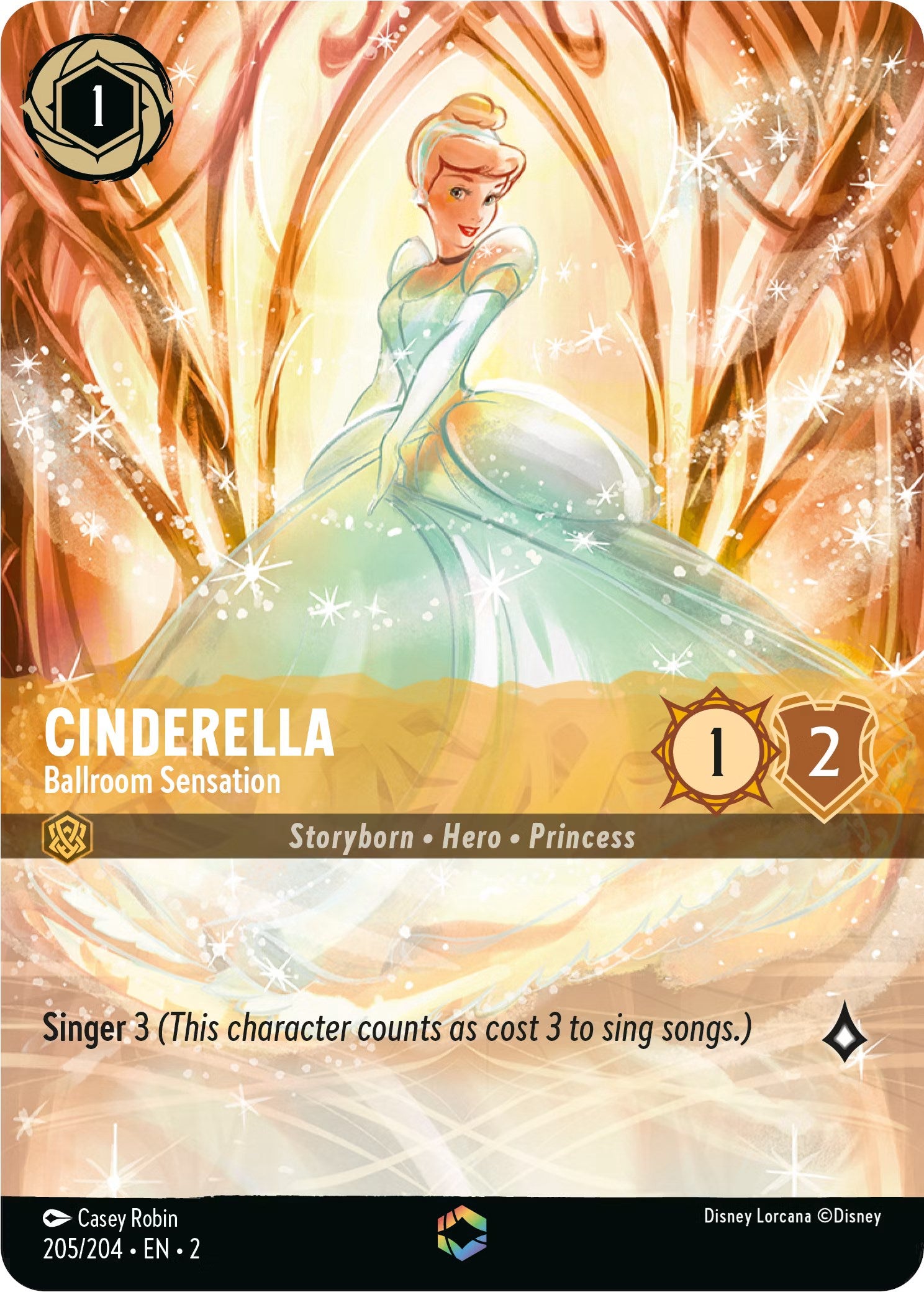 Cinderella - Ballroom Sensation (Alternate Art) (205/204) [Rise of the Floodborn] | Arkham Games and Comics