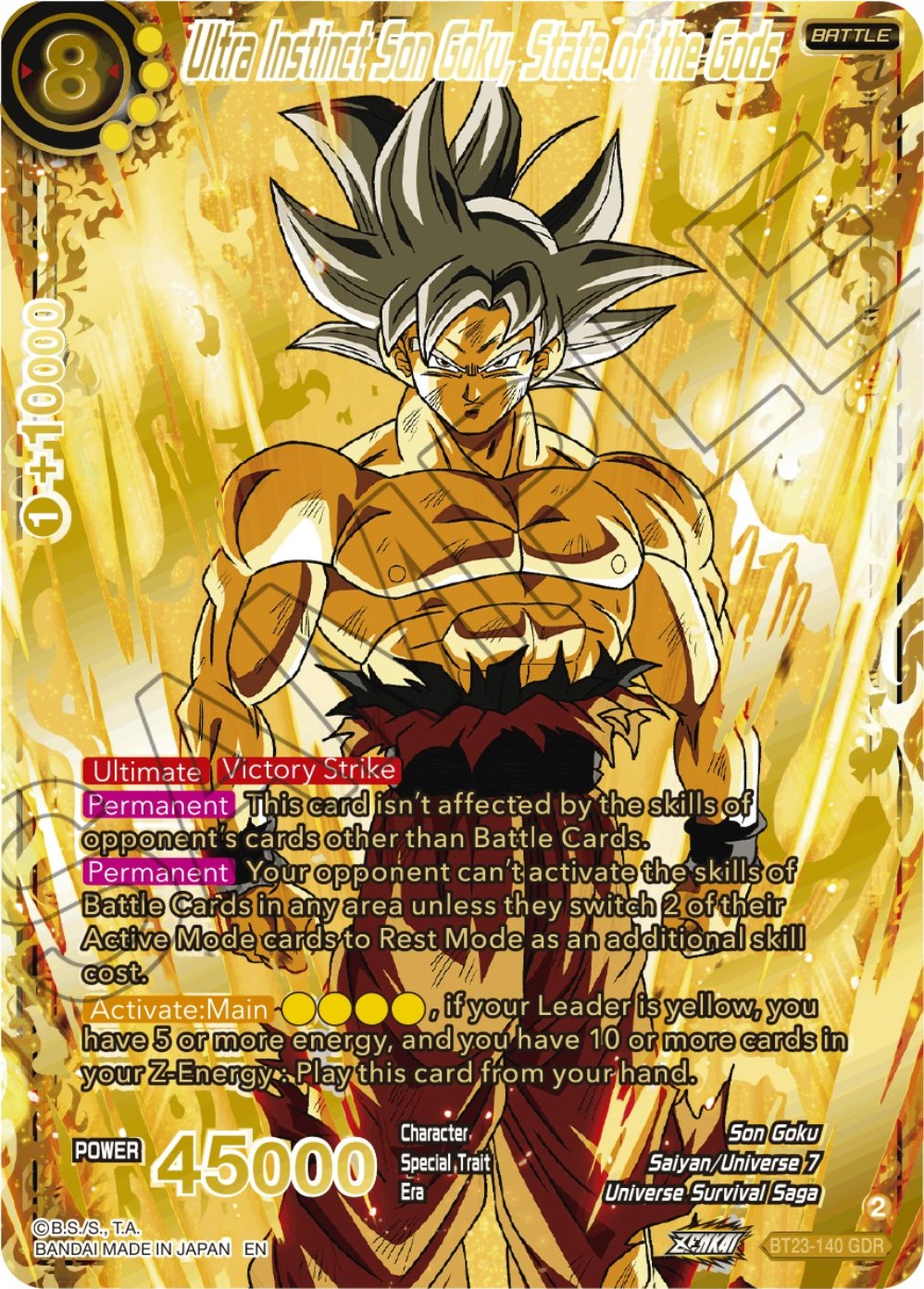 Ultra Instinct Son Goku, State of the Gods (GDR) (BT23-140) [Perfect Combination] | Arkham Games and Comics