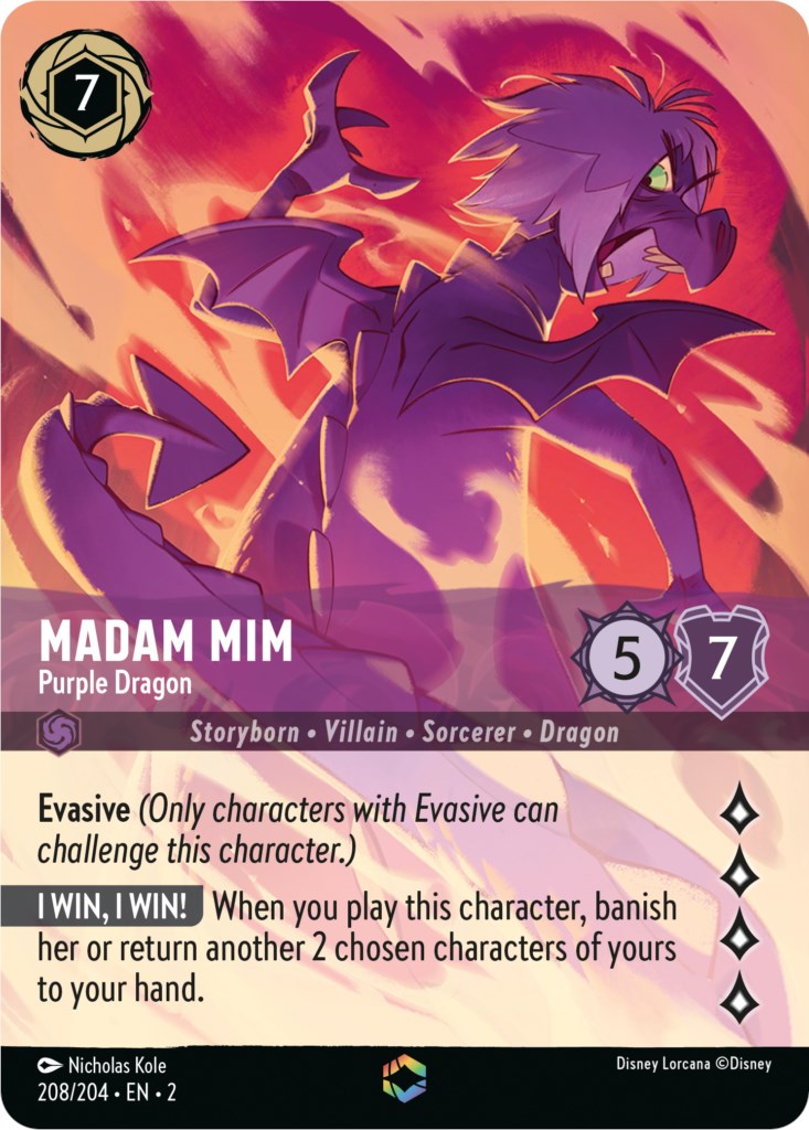 Madam Mim - Purple Dragon (Alternate Art) (208/204) [Rise of the Floodborn] | Arkham Games and Comics