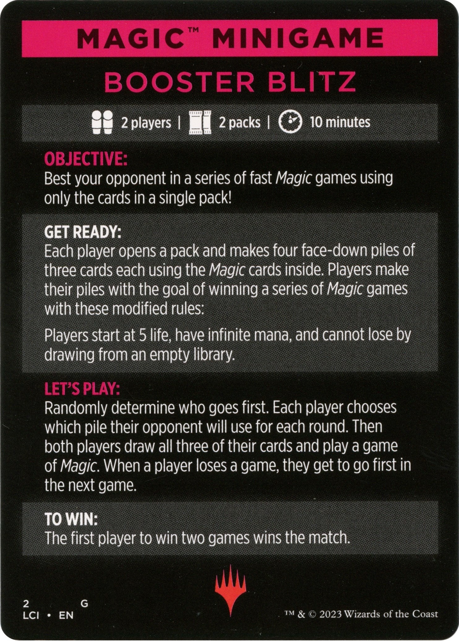 Booster Blitz (Magic Minigame) [The Lost Caverns of Ixalan Minigame] | Arkham Games and Comics