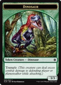 Dinosaur // Treasure (009) Double-sided Token [Ixalan Tokens] | Arkham Games and Comics