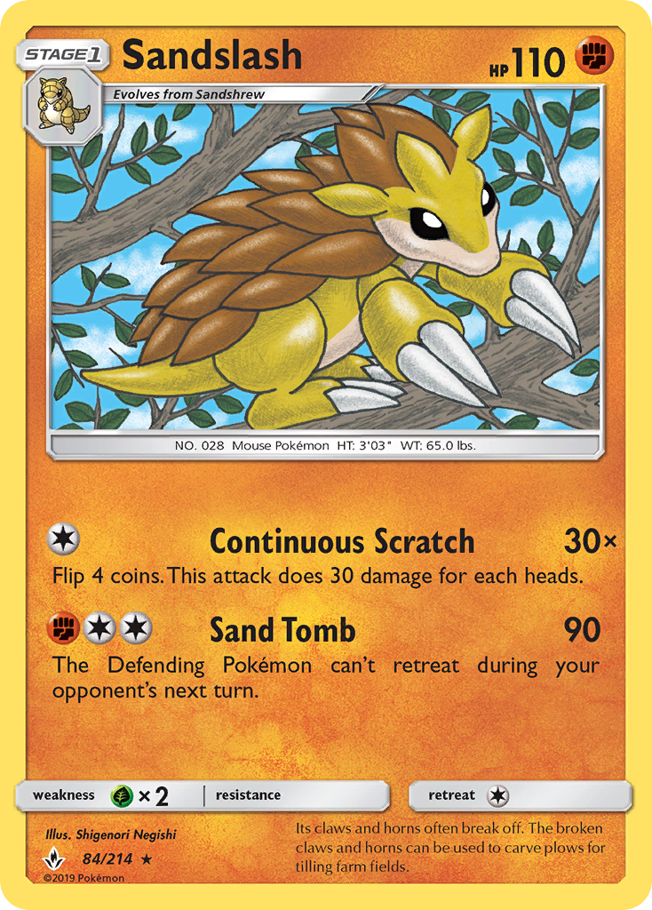 Sandslash (84/214) [Sun & Moon: Unbroken Bonds] | Arkham Games and Comics