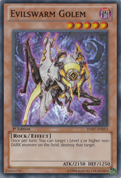 Evilswarm Golem [HA07-EN053] Super Rare | Arkham Games and Comics