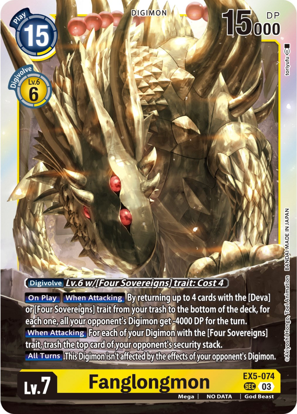 Fanglongmon [EX5-074] (Textured) [Animal Colosseum] | Arkham Games and Comics