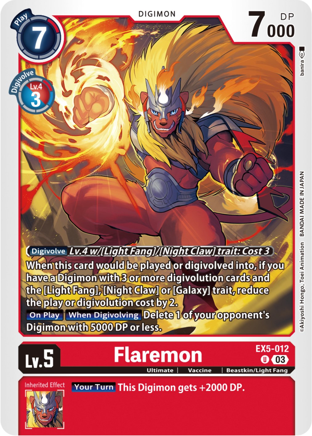 Flaremon [EX5-012] [Animal Colosseum] | Arkham Games and Comics