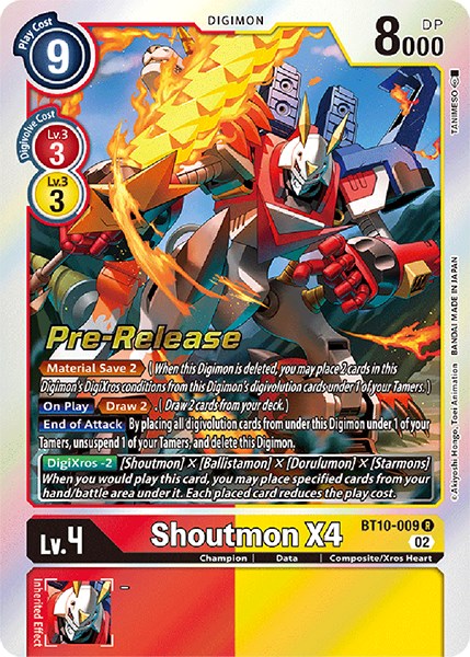 Shoutmon X4 [BT10-009] [Xros Encounter Pre-Release Cards] | Arkham Games and Comics