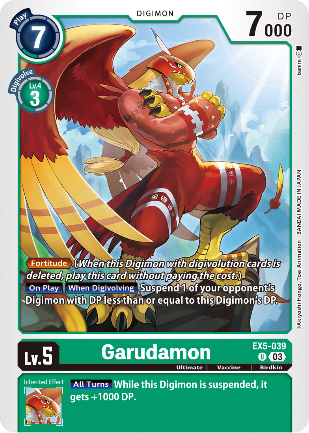 Garudamon [EX5-039] [Animal Colosseum] | Arkham Games and Comics