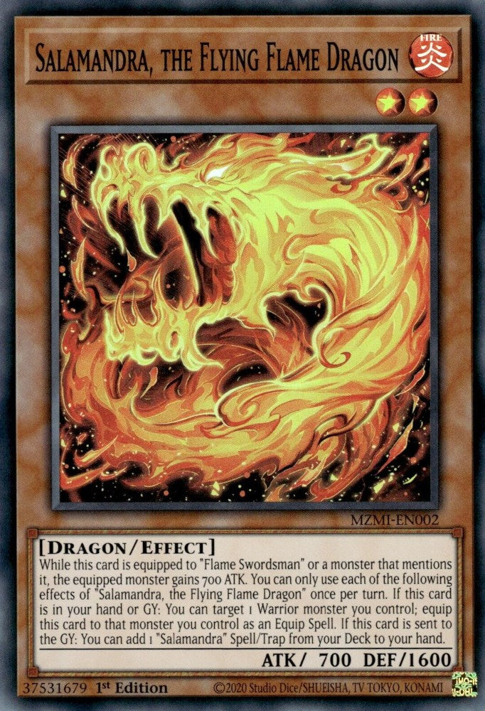 Salamandra, the Flying Flame Dragon [MZMI-EN002] Super Rare | Arkham Games and Comics